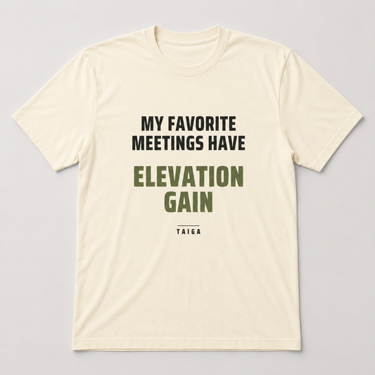 My Favorite Meetings Have Elevation Gain — Heavyweight Tee