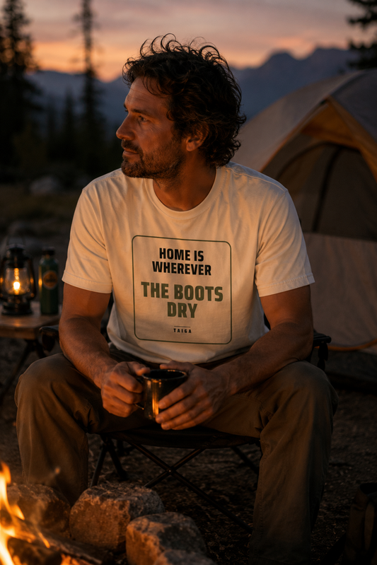 Home Is Wherever the Boots Dry — Heavyweight Tee