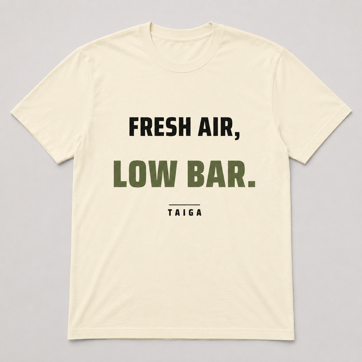 Fresh Air, Low Bar — Heavyweight Tee