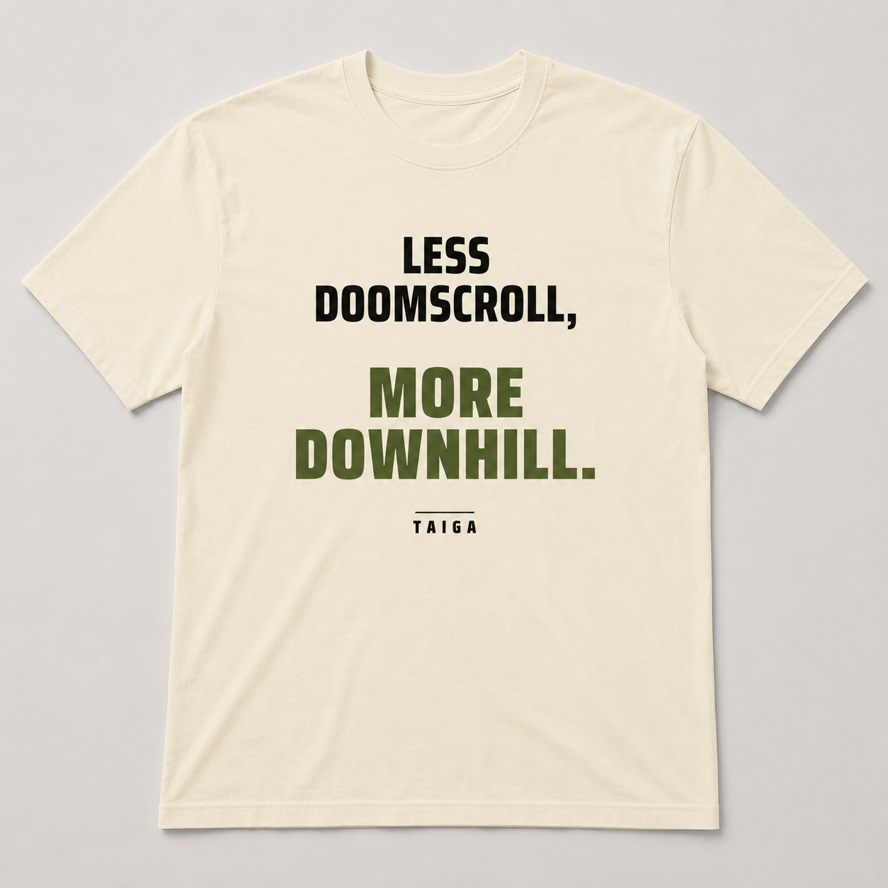 Less Doomscroll, More Downhill — Heavyweight Tee
