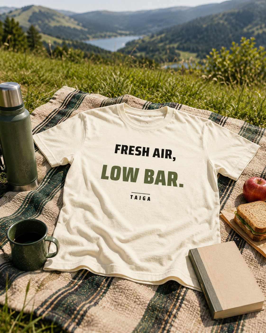 Fresh Air, Low Bar — Heavyweight Tee